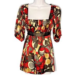 Wrapper Y2K Babydoll Top Womens Small Retro Milkmaid Indie Holiday Party Festive